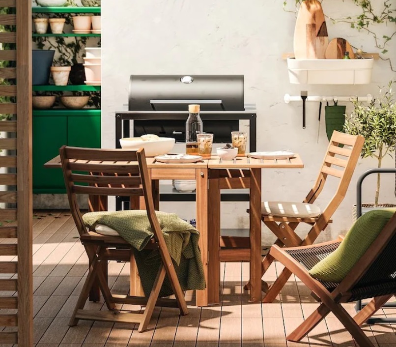 drewniane meble ogrodowe z IKEA kupione bonem upominkowym online