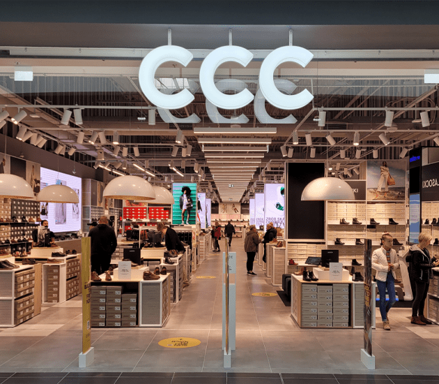 Wystawa sklepowa sieci obuwniczej CCC